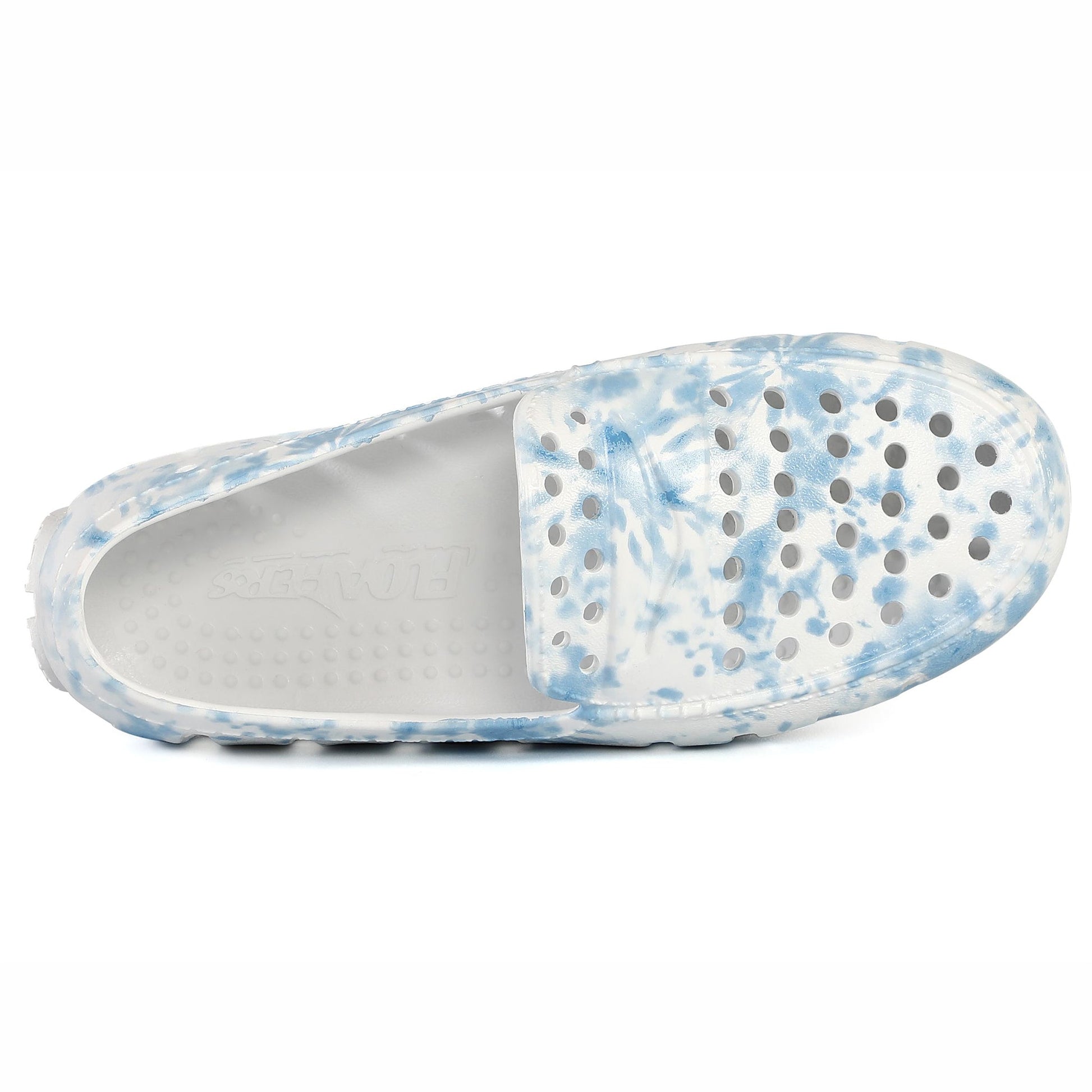Kids Prodigy Blue Tie Dye Print Bright White Loafers