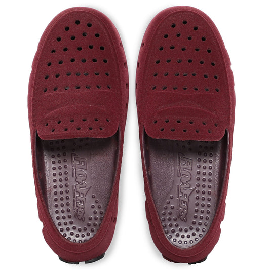 Kids Prodigy Maroon/Black Suede Loafers