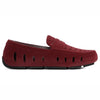 kids prodigy maroon/black suede loafers