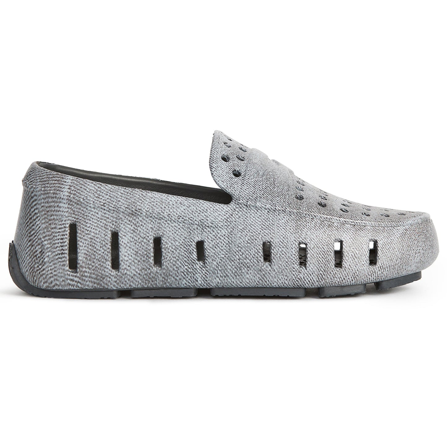 kids prodigy black denim print loafers,C4