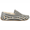 kids prodigy cream black houndstooth print loafers