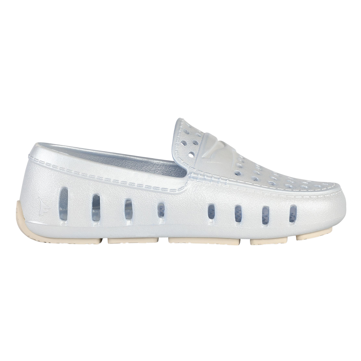 Kids Prodigy Blue Cream Metallic Loafers
