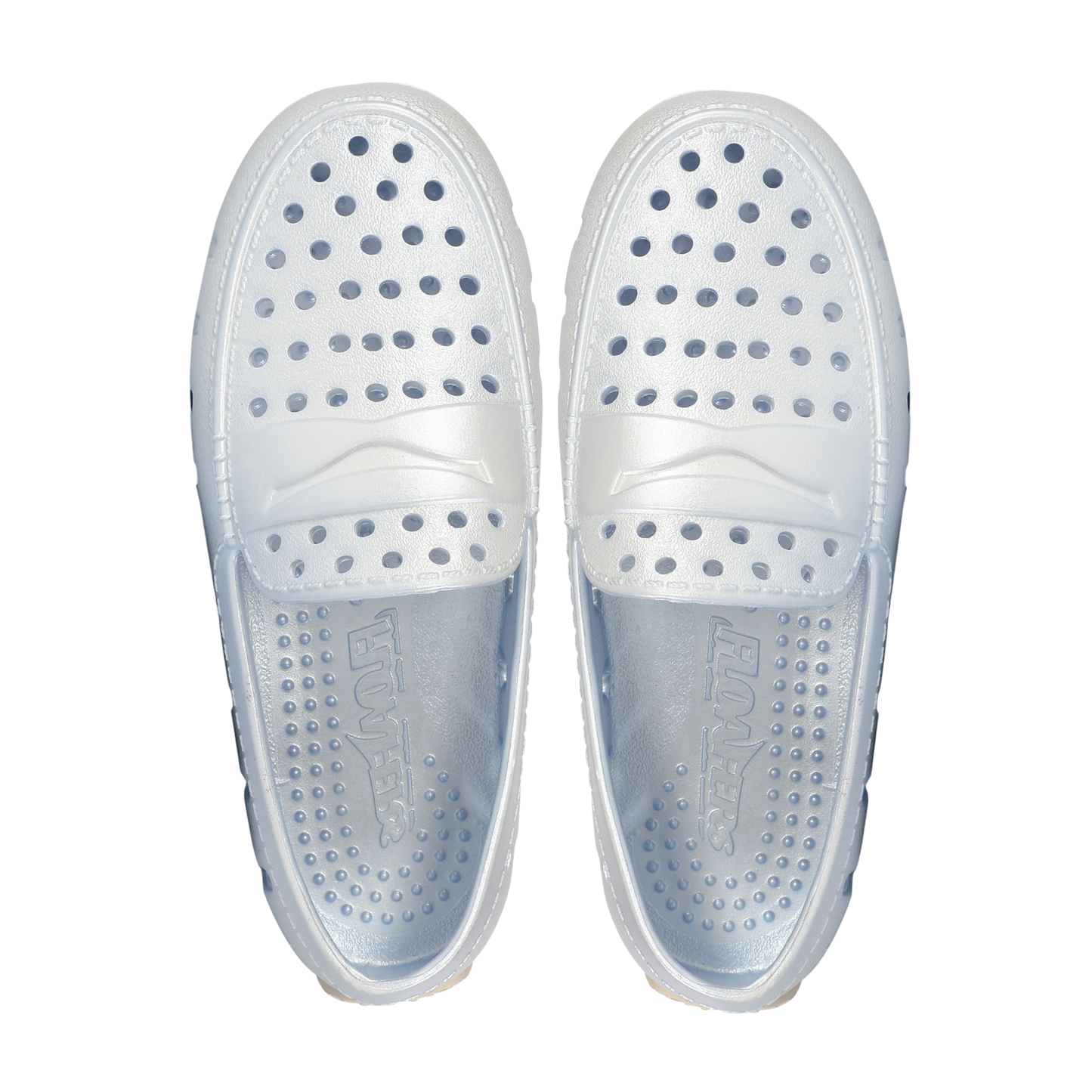 Kids Prodigy Blue Cream Metallic Loafers