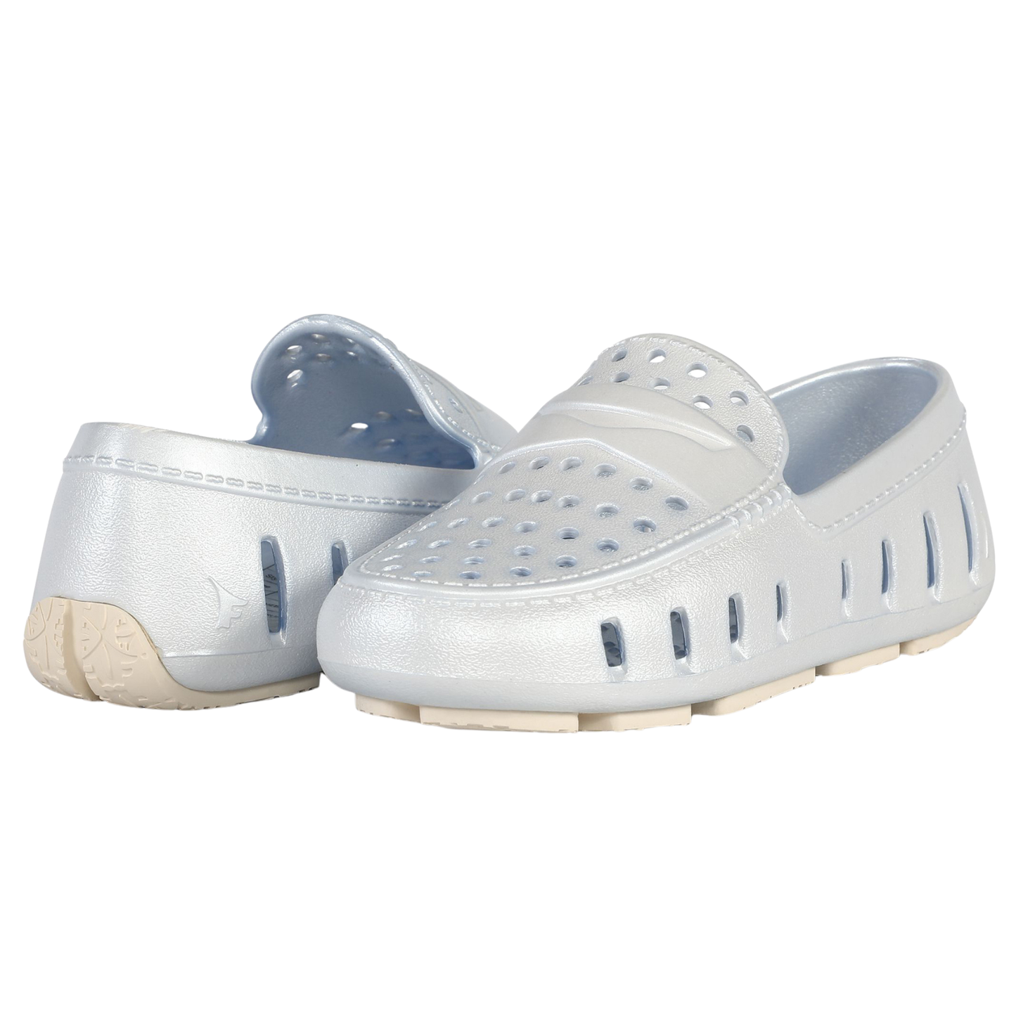 Kids Prodigy Blue Cream Metallic Loafers