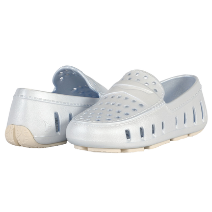 Kids Prodigy Blue Cream Metallic Loafers