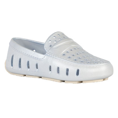 Kids Prodigy Blue Cream Metallic Loafers