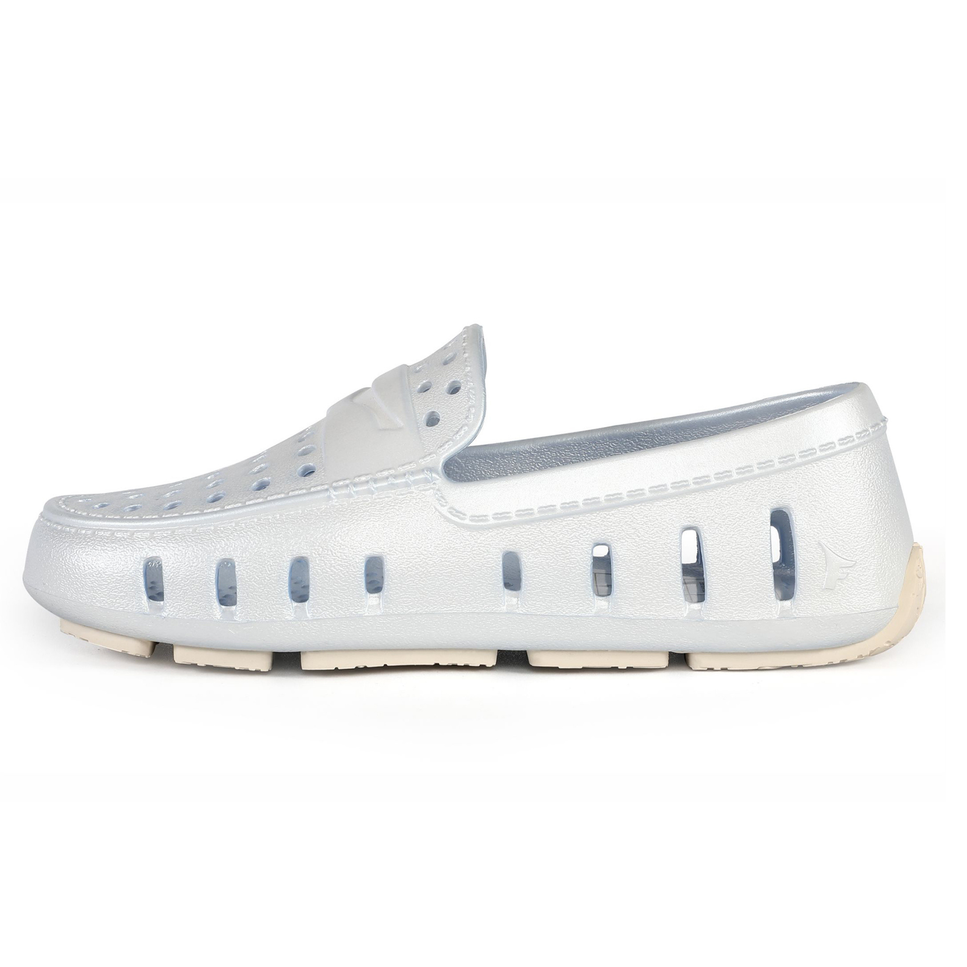 Kids Prodigy Blue Cream Metallic Loafers