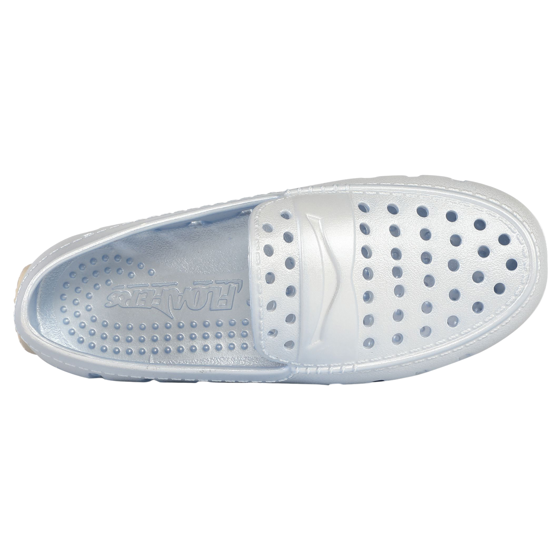Kids Prodigy Blue Cream Metallic Loafers