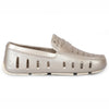 kids prodigy white gold cream metallic loafers