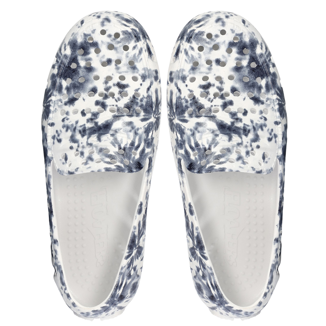 Kids Prodigy Navy Tie Dye Print Bright White Loafers