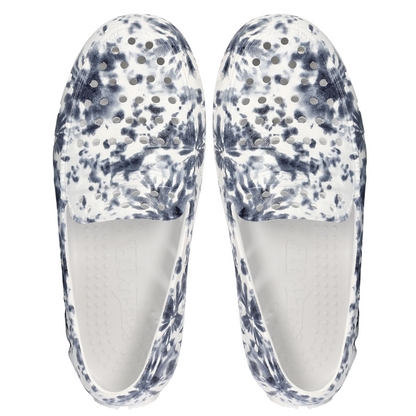 Kids Prodigy Navy Tie Dye Print Bright White Loafers