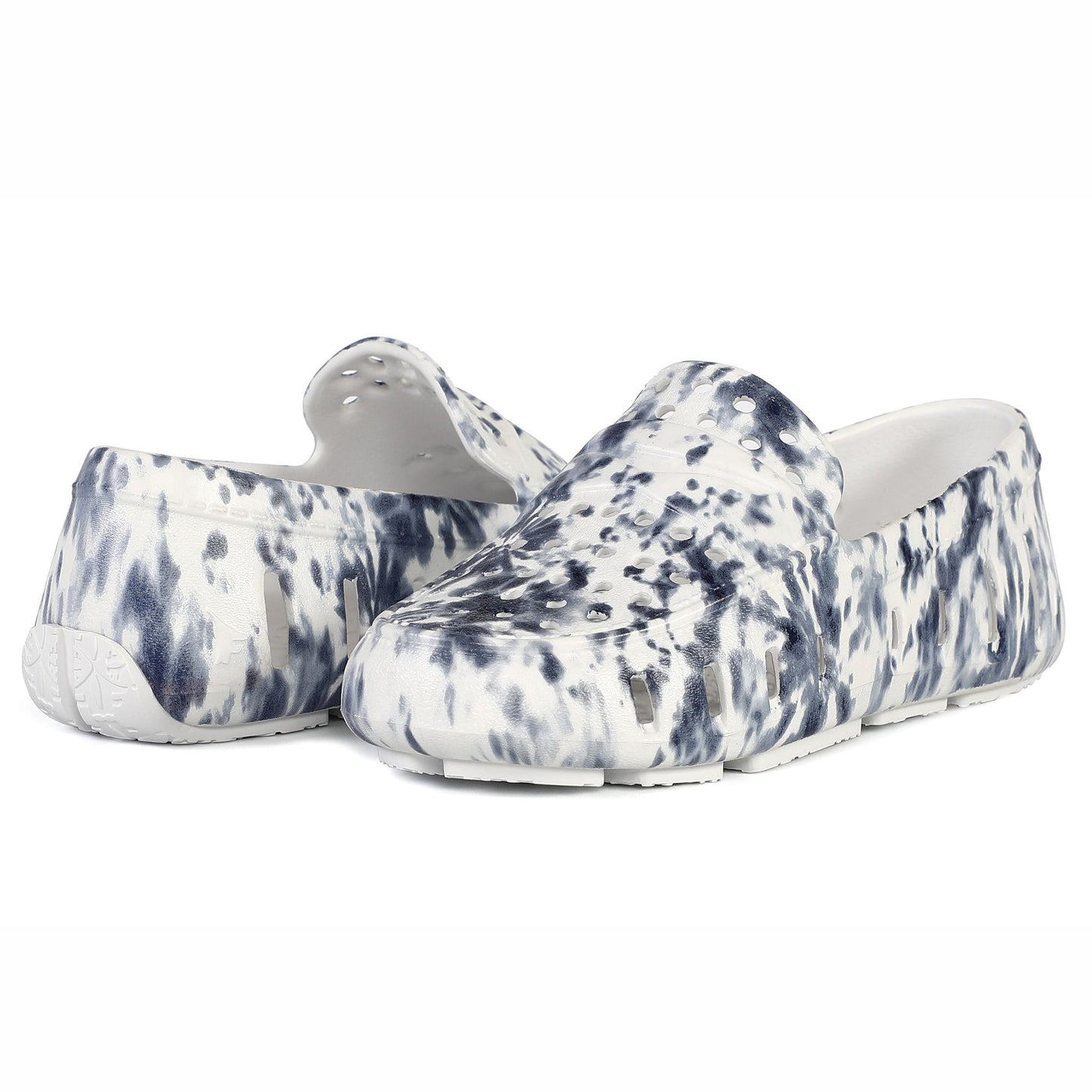 Kids Prodigy Navy Tie Dye Print Bright White Loafers