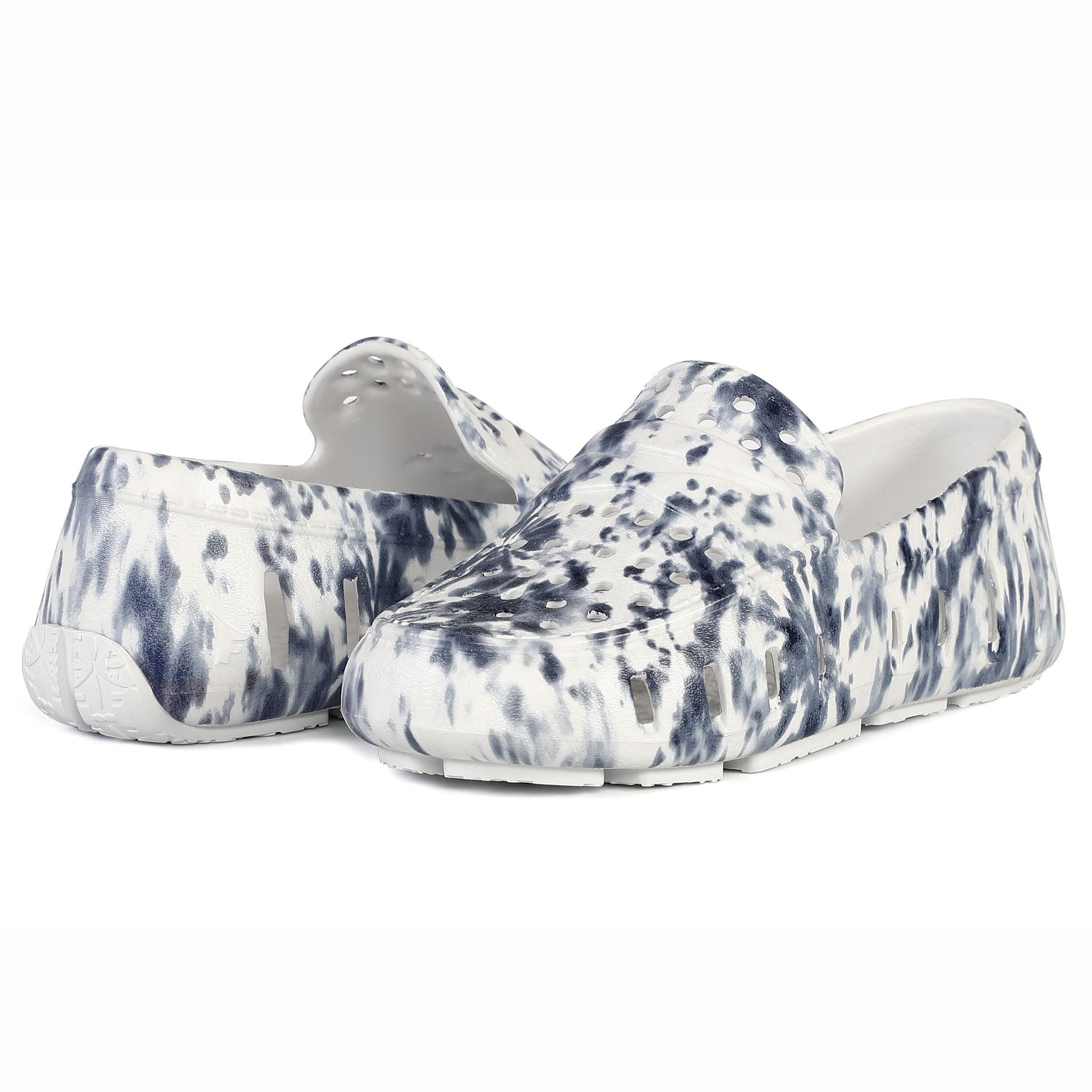 Kids Prodigy Navy Tie Dye Print Bright White Loafers