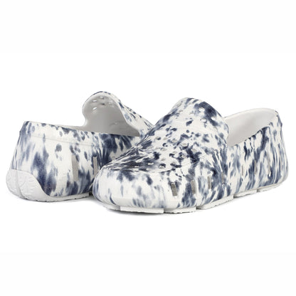Kids Prodigy Navy Tie Dye Print Bright White Loafers