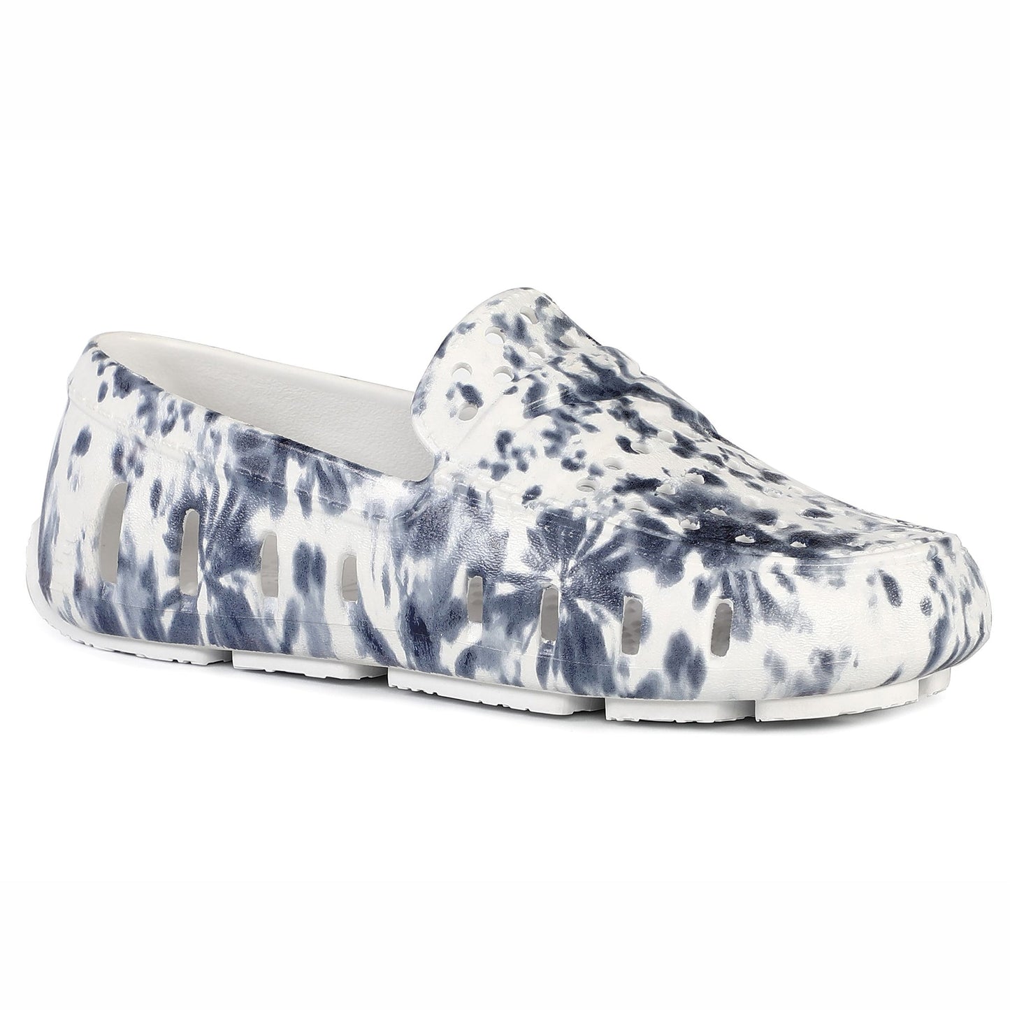Kids Prodigy Navy Tie Dye Print Bright White Loafers