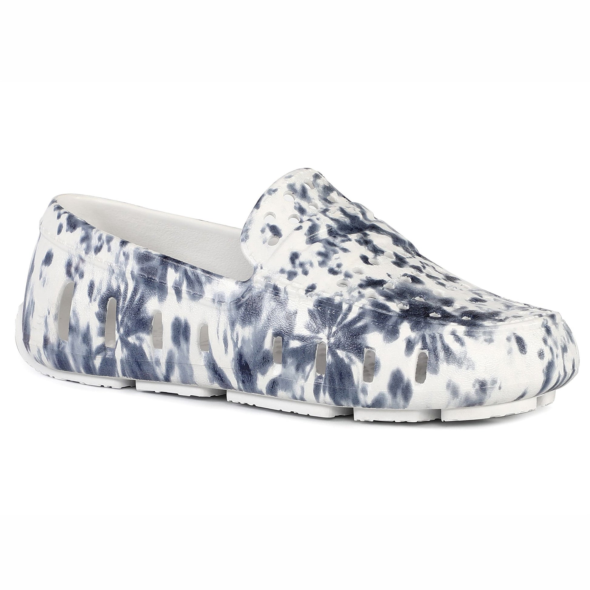 Kids Prodigy Navy Tie Dye Print Bright White Loafers