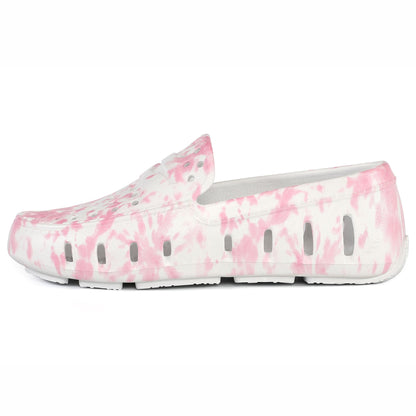 Kids Prodigy Pink Tie Dye Print Bright White Loafers