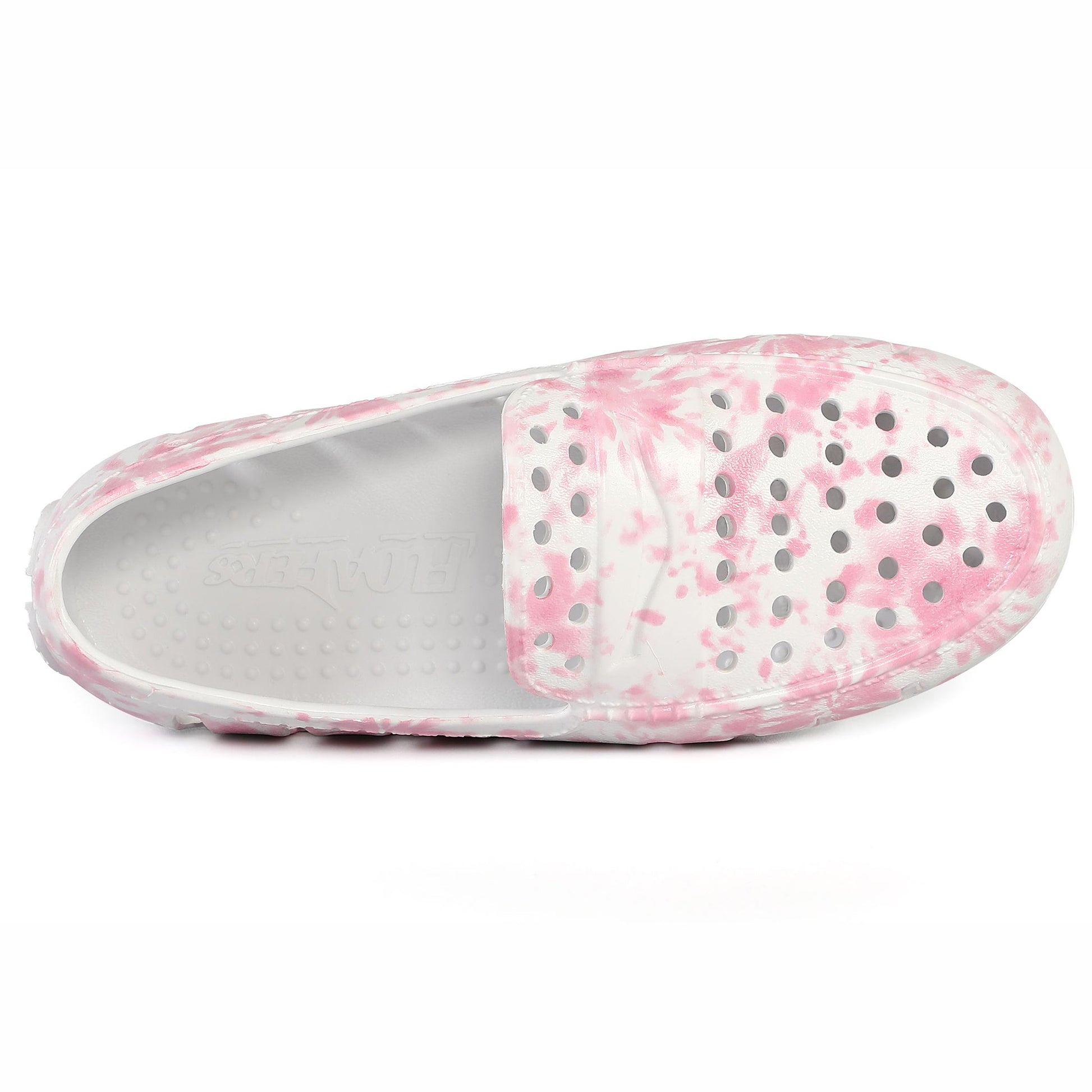 Kids Prodigy Pink Tie Dye Print Bright White Loafers