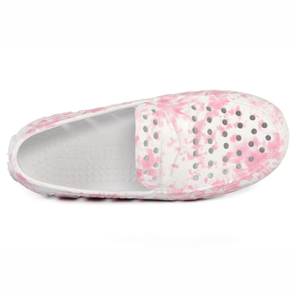 Kids Prodigy Pink Tie Dye Print Bright White Loafers