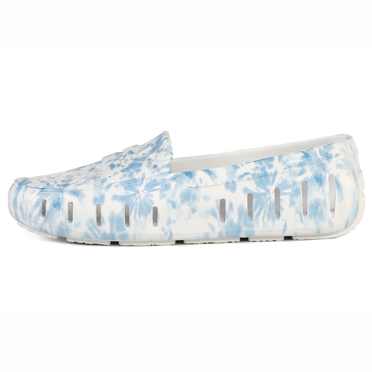 Women's Posh Blue Tie Dye Print Bright White Loafers
