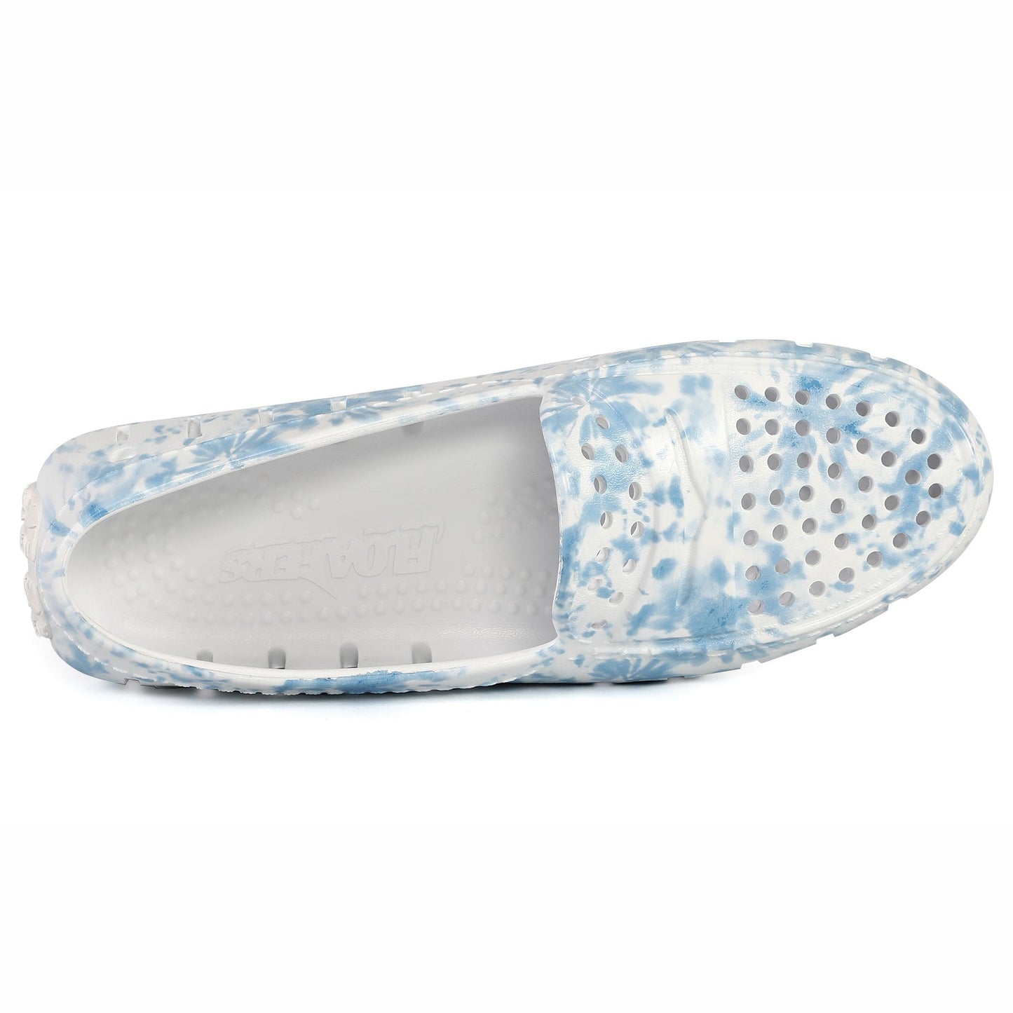 Women's Posh Blue Tie Dye Print Bright White Loafers