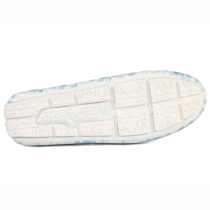 Women's Posh Blue Tie Dye Print Bright White Loafers