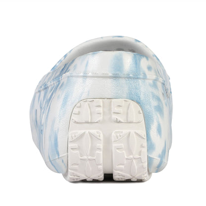 Women's Posh Blue Tie Dye Print Bright White Loafers