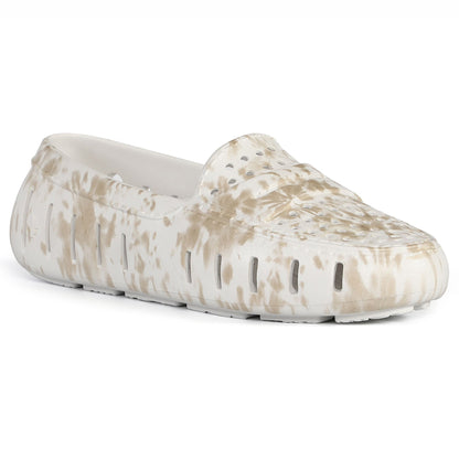 Women's Posh Tan Tie Dye Print Bright White Loafers