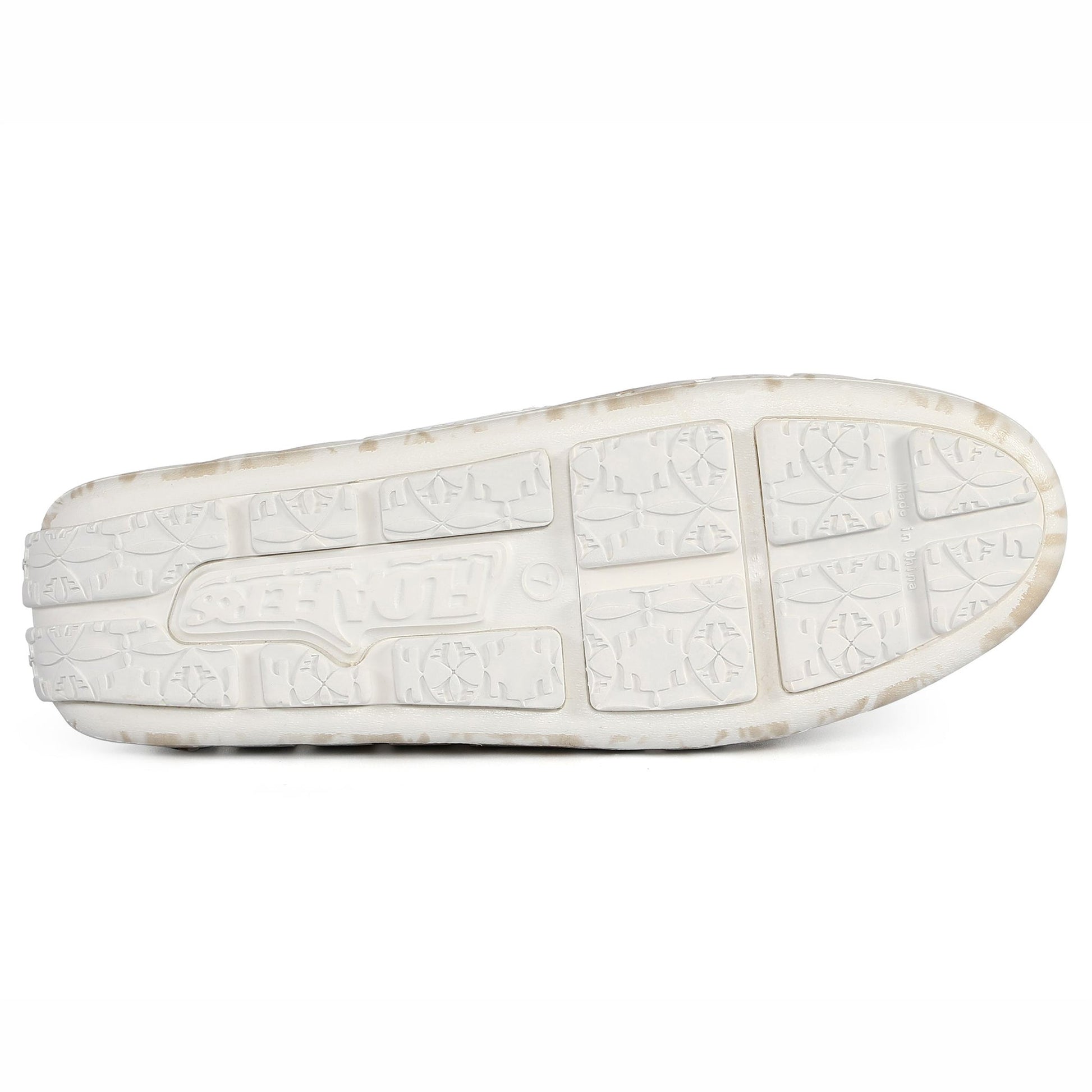 Women's Posh Tan Tie Dye Print Bright White Loafers